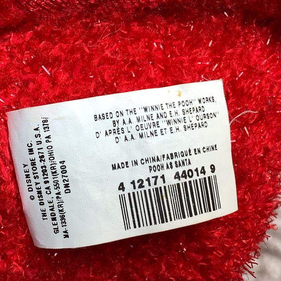 Disney Store Exclusive Winnie the Pooh as Santa Plush Stuffed Animal Toy - Picture 11 of 13